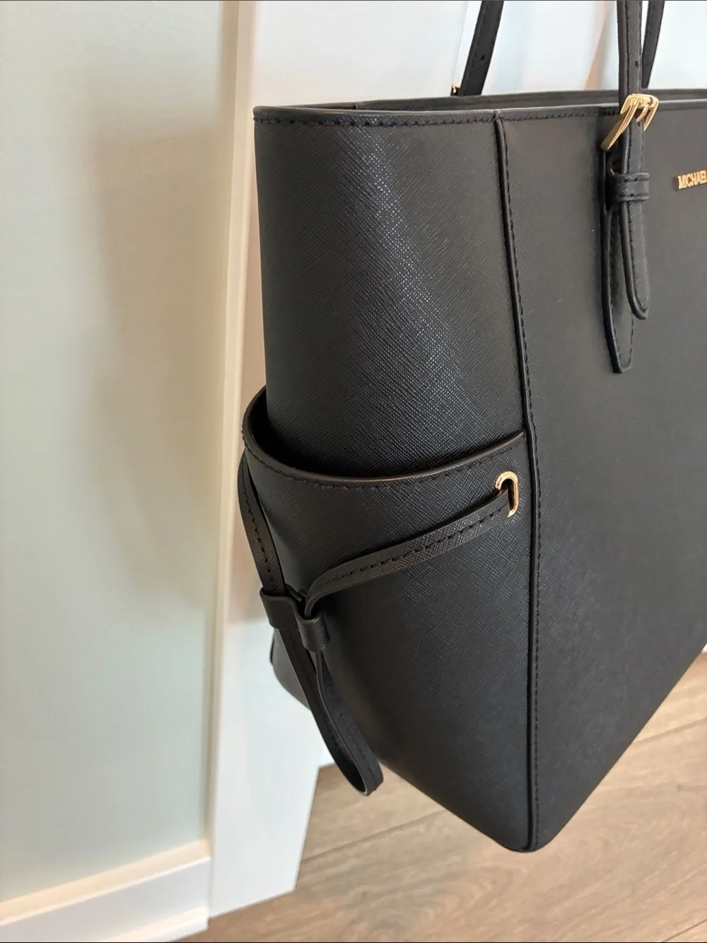 Michael Kors Black Tote with Gold Hardware